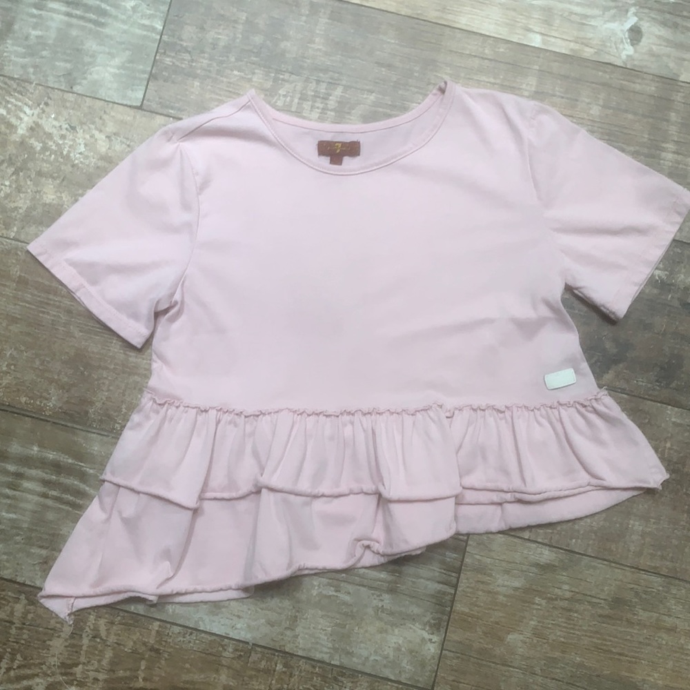 7 for all mankind pink asymmetrical hymn shirt